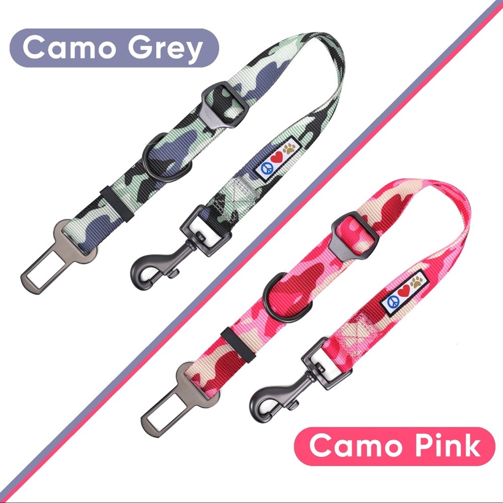 Gray-Blue Camo Pet Seatbelt